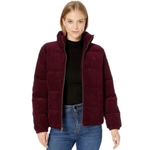 Levi’s Corduroy Stand Collar Puffer Size Medium in Burgundy Red